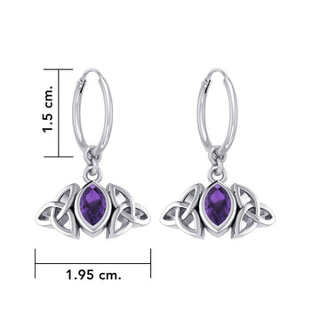 A Beautiful Tribute ~ Celtic Trinity Knot Silver Hoop Earrings TER2101 - Jewelry